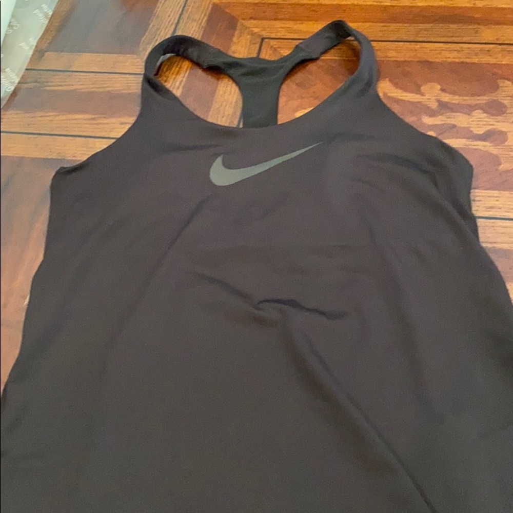 Nike Matte Black Tank Top Sports Bra